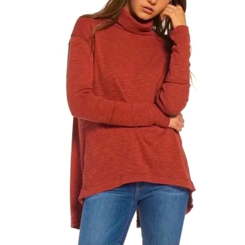 We The Free Mock Neck Split Back Thermal, Sz S